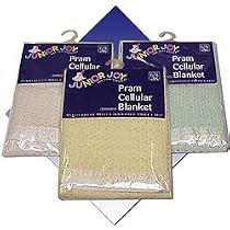 WHITE Pram Cellular Blanket,40% Acrylic + 20% Polyester + 40% Proplene Size: 75 x 105 cm Colours: White.