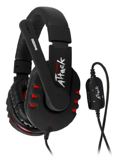 OZONE Attack stereo gaming Kopfhoerer schwarz 15 - 25.000 Hz 98 dB 32 Ohm 3,5mm Jack x 2 Kabellaenge 2,5 m Mikrophon LED rot OZONE Attack stereo gaming Kopfhoerer schwarz 15 - 25.000 Hz 98 dB 32 Ohm 3,5mm Jack x 2 Kabellaenge 2,5 m Mikrophon LED rot