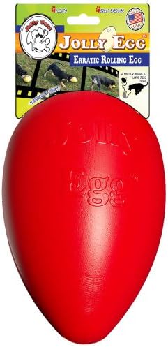Jolly Pets Push-N-Play Jolly Egg (8 in), Color: Red