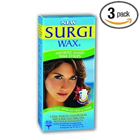 Surgi-wax Assorted Maple Honey Wax Strips For Face Upper Lip, Chin & Cheek, 16 Strips (Pack of 3)