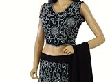BLACK DESIGNER CHOLI LEHNGA LENGHA BOLLYWOOD CHANIA M