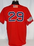 Keith Foulke Boston Red Sox Authentic Red 2004 World Series Jersey w/ Flag Patch - MLB Flags Banners