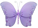 10 Purple Twinkle Bead Sequin Butterfly nylon hanging ceiling wall baby nursery room wedding decoration