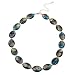 Sterling Silver Multi-Color Oval Hand Blown Glass title=