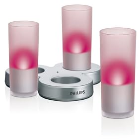 Philips - Imageo CandleLights - 3 Bougies LED Photophores, Rouge, Luminaire d'ambiance design - 6910832PH