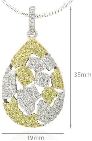Ryssa925 Micropave Sterling Silver &amp; Sworovski CZ Two Tone Emerging Egg Pendant (Includes Silver chain)