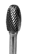 CARBIDE BUR GROBET MADE IN U.S.A. OVAL 3/8X19/32X1/4 6" SHANKS STANDARD CUT