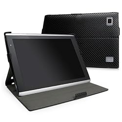 BoxWave Acer Iconia Tab A500 Stealth Fiber Book Jacket - Protective Carbon Fiber Design Synthetic Leather Folding Folio Cover with Adjustable Multi-Angle Viewing Stand - Acer Iconia Tab A500 Cases and Covers (Jet Black)
