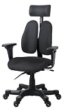 Duorest Leaders DR-7500G-KF, Fully Loaded Ergonomic Home Office Chair with Adjustable Headrest - Water Resistant Knit Fabric