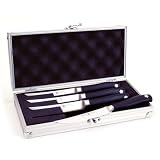 Wüsthof Grand Prix II 4-Piece Steak Knife Set In A Brushed Aluminum Gift Chest