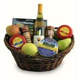 Snacker's Delight Gift Basket with Wine