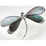 Monet Simulated Mother of Pearl Dragonfly Pin SILVERTONE