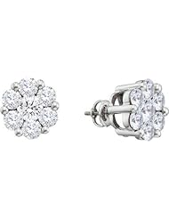 1.50CTW ROUND DIAMOND LADIES FLOWER EARRINGS