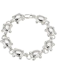 Sterling Silver Turtle 7.5" Link Bracelet