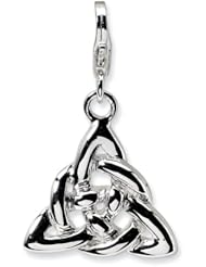 Sterling Silver Polished Trinity Knot w/Lobster Claw Clasp Clasp Charm