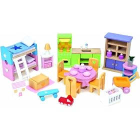 Le Toy Van Starter Furniture Set - Dolls House Wooden Accessory Set