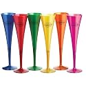 Multicoloured Unbreakable Champagne Flutes - 6 Pack
