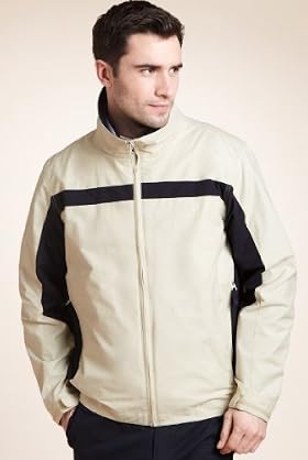 Cotton Rich Funnel Neck Nautical Striped Jacket