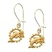14K Yellow Miami Dolphins NFL Logo Dangle Earrings