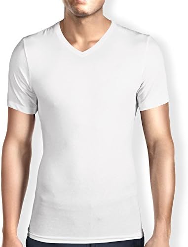 Men's Ultra Soft Bamboo V Neck T-Shirt / Undershirt - Tailored Tall, Tagless (M,W,V)