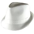 100% COTTON PINSTRIPE STINGY FEDORA TRILBY HAT WHITE - Large / Extra Large