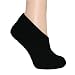 BLACK TOASTY DOUBLE KNIT WARM BOOTIE SLIPPER SOCKS