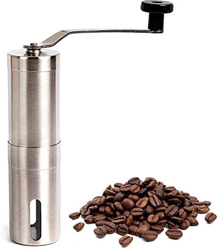 Ceramic Burr Manual Coffee Grinder Portable Hand Crank Stainless Coffee Mill New