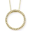 14K Yellow Gold 1/3 ct. Diamond Circle Pendant with Chain