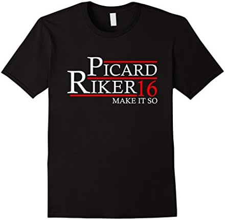 Men's Picard &amp; Riker for President T shirt 2XL Black