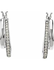 14K White Gold Diamond Earrings - 0.25 Ct. -- LIFETIME WARRANTY