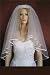 2 Tier White Fingertip Length 3mm Satin Ribbon Trim Simple Wedding Bridal Veil