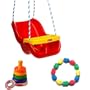 Fisher-Price Infant To Toddler Swing in Red Plus Baby Activity Toy Bundle