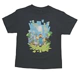 Official Licensed Minecraft Adventure with Steve Youth T Shirt (Youth Small)