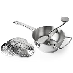 HIC 2-Quart Stainless Steel Food Mill with 3 Discs
