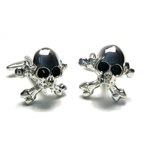 Skull and Cross Bones Cufflinks W Gift Box!