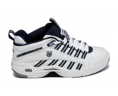 K-Swiss Men's Ultrascendor Mid Tennis Shoe,White/Navy/Silver,13 M