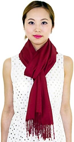 DP LightWeight Solid Pashmina Scarf Dark Red