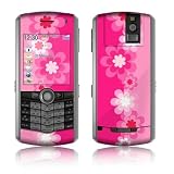 Retro Pink Flowers Design VERTICAL CAMERA Original Pearl 8110/ Pearl 8100 Cell Phone Protective Skin Decal Sticker