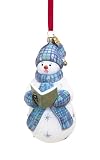Reed & Barton Caroling Snowman Blown Glass Ornament
