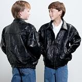 Giovanni Navarre® Italian StoneTM Design Childrens Genuine Leather Bomber Jackets