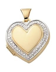 14K Yellow White Gold Two Tone Heart Shaped Locket