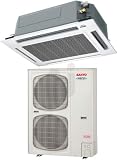 Sanyo 42XHW72R 39,500 BTU Single Zone Ceiling-Recessed Heat Pump Ductless Split System with 4-Way Airflow Design, Whisper-Quiet Operation, Integrated Drain Pump and Wired Remote Controller (XHW4272R Indoor Unit/ CH4272R Outdoor Unit): Heat & Cool