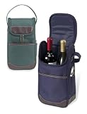 Picnic at Ascot 335B Classic Two Bottle Carrier Navy
