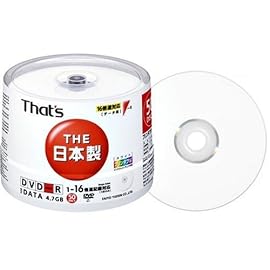 太陽誘電 That's データ用DVD-Rプリンタブル 4.7GB 16倍速 50枚入り DR-47WPY50BN