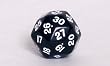 Koplow Opaque d30 Dice, Black with White numbers