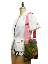 V1SL HANABI Leaf of Vela TESAGE tote bags, Style 1, Pretty Pink Shoulder Strap, Cotton Canvas, Shoulder bags with Drawstring Closure Top,