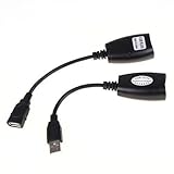 SANOXY USB over Cat5/5e/6 Extension Cable RJ45 Adapter Set