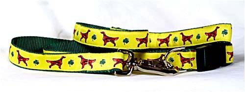 Designer Irish Setter Dog Leash – Green Irish Setter Leash – Six Feet Long – Made in USA