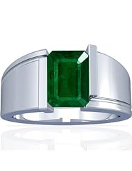 Platinum Emerald Cut Emerald Solitaire Ring