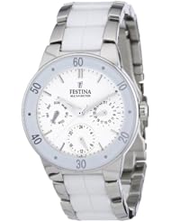 Festina Womens Stainless Steel White Dial Day Date Bracelet Watch F165301